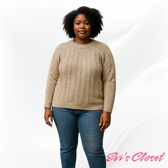 Knox Rose Sweater Mock Turtle Neck. Beige S.3X - Picture 1 of 8